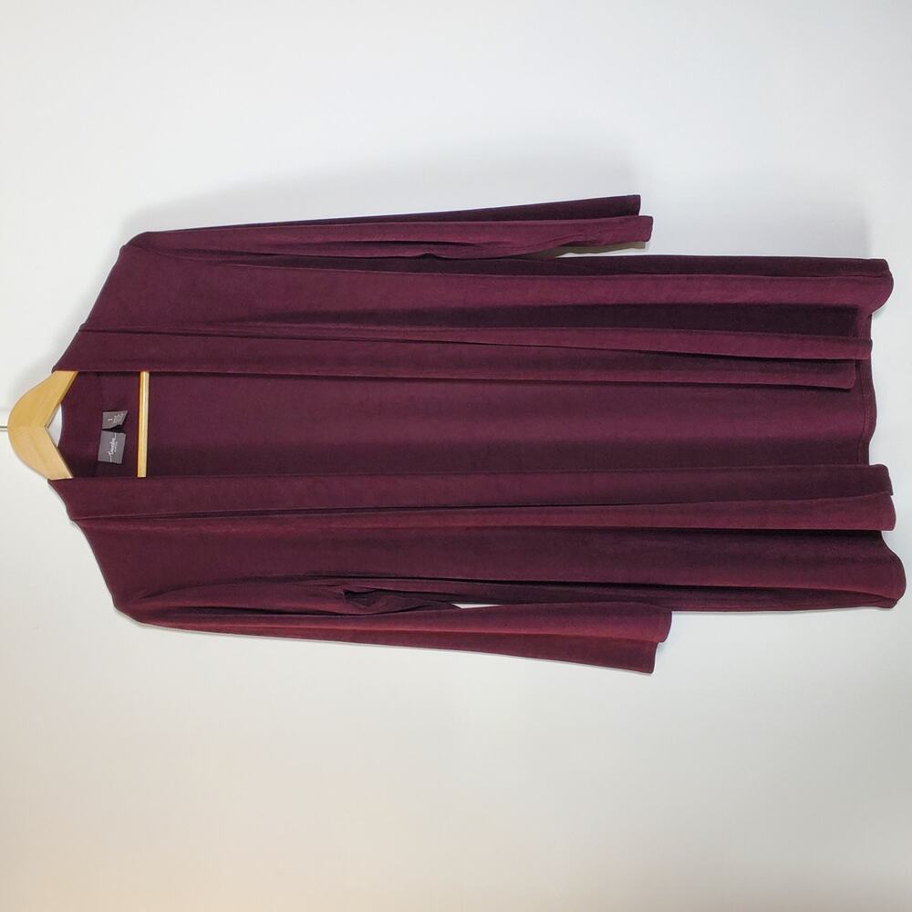 Chico's travelers Classic Long line cardigan sweater Dark Purple Size MED - Picture 4 of 11